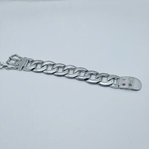 Women's Silver Tone Buckle Bracelet